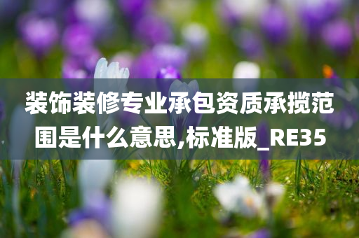 装饰装修专业承包资质承揽范围是什么意思,标准版_RE35