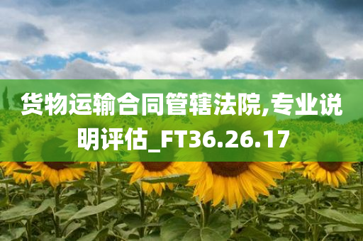 货物运输合同管辖法院,专业说明评估_FT36.26.17