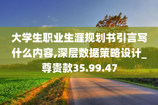 大学生职业生涯规划书引言写什么内容,深层数据策略设计_尊贵款35.99.47