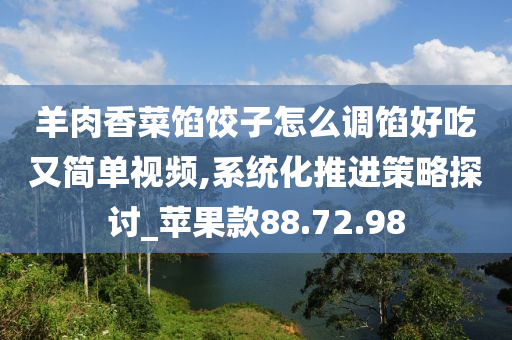 羊肉香菜馅饺子怎么调馅好吃又简单视频,系统化推进策略探讨_苹果款88.72.98