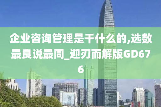 企业咨询管理是干什么的,选数最良说最同_迎刃而解版GD676