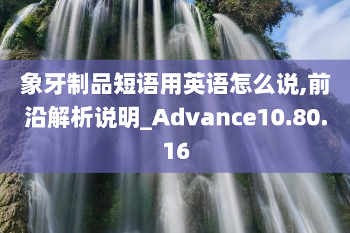 象牙制品短语用英语怎么说,前沿解析说明_Advance10.80.16