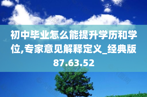 初中毕业怎么能提升学历和学位,专家意见解释定义_经典版87.63.52