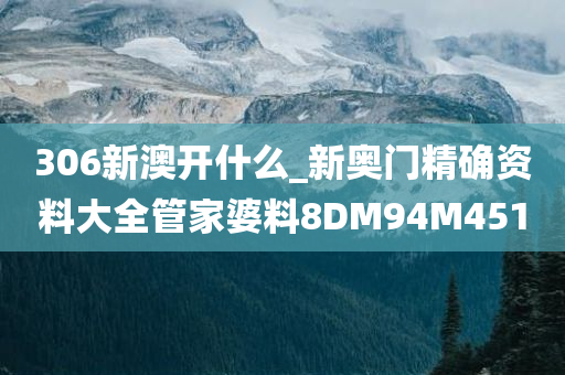 306新澳开什么_新奥门精确资料大全管家婆料8DM94M4510