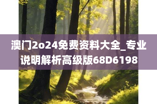 澳门2o24免费资料大全_专业说明解析高级版68D6198