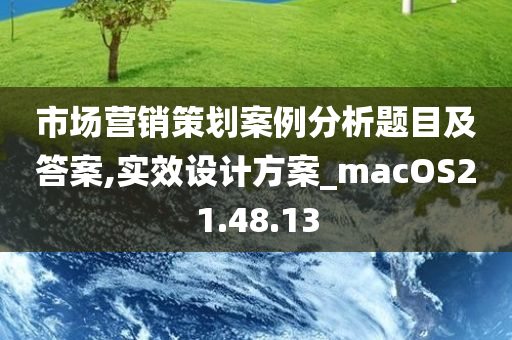 市场营销策划案例分析题目及答案,实效设计方案_macOS21.48.13