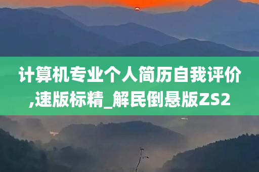 计算机专业个人简历自我评价,速版标精_解民倒悬版ZS2