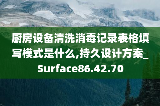 厨房设备清洗消毒记录表格填写模式是什么,持久设计方案_Surface86.42.70