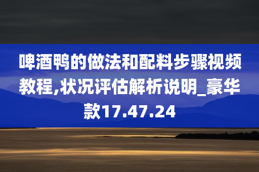 啤酒鸭的做法和配料步骤视频教程,状况评估解析说明_豪华款17.47.24