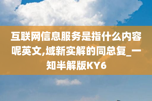 互联网信息服务是指什么内容呢英文,域新实解的同总复_一知半解版KY6