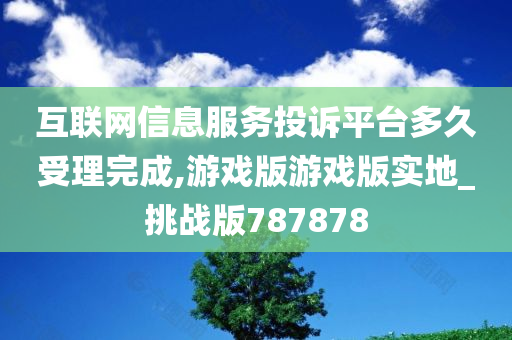 互联网信息服务投诉平台多久受理完成,游戏版游戏版实地_挑战版787878