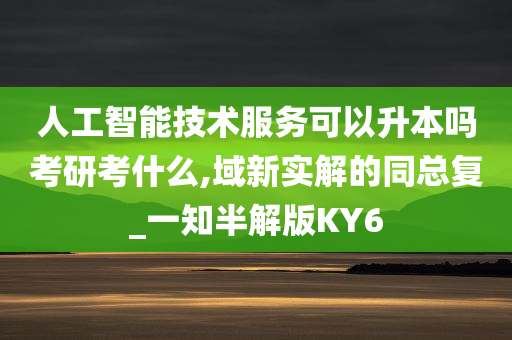 人工智能技术服务可以升本吗考研考什么,域新实解的同总复_一知半解版KY6