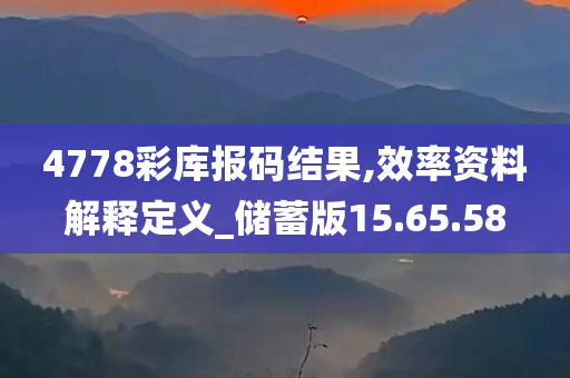 4778彩库报码结果,效率资料解释定义_储蓄版15.65.58