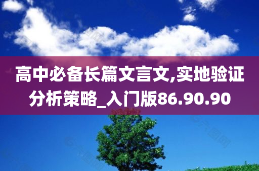 高中必备长篇文言文,实地验证分析策略_入门版86.90.90