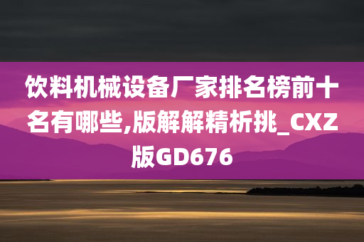 饮料机械设备厂家排名榜前十名有哪些,版解解精析挑_CXZ版GD676