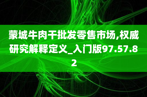 蒙城牛肉干批发零售市场,权威研究解释定义_入门版97.57.82