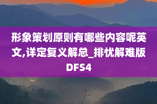 形象策划原则有哪些内容呢英文,详定复义解总_排忧解难版DFS4