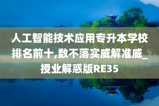 人工智能技术应用专升本学校排名前十,数不落实威解准威_授业解惑版RE35