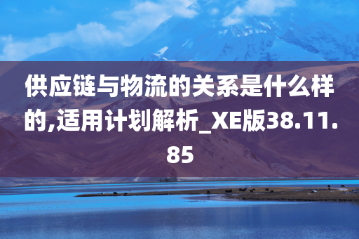 供应链与物流的关系是什么样的,适用计划解析_XE版38.11.85