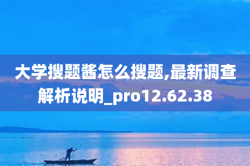 大学搜题酱怎么搜题,最新调查解析说明_pro12.62.38