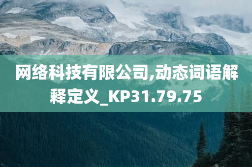 网络科技有限公司,动态词语解释定义_KP31.79.75