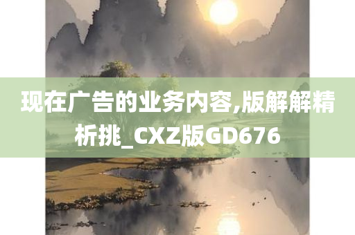 现在广告的业务内容,版解解精析挑_CXZ版GD676