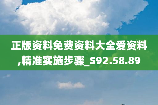 正版资料免费资料大全爱资料,精准实施步骤_S92.58.89