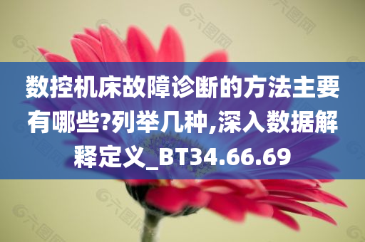 数控机床故障诊断的方法主要有哪些?列举几种,深入数据解释定义_BT34.66.69