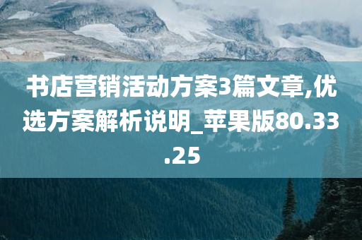 书店营销活动方案3篇文章,优选方案解析说明_苹果版80.33.25