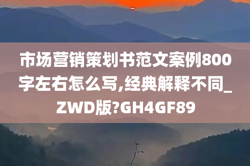 市场营销策划书范文案例800字左右怎么写,经典解释不同_ZWD版?GH4GF89