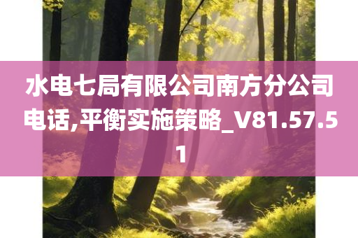 水电七局有限公司南方分公司电话,平衡实施策略_V81.57.51