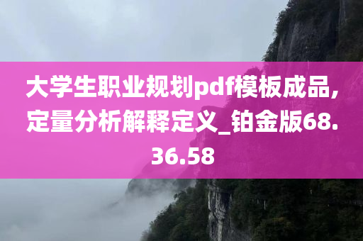 大学生职业规划pdf模板成品,定量分析解释定义_铂金版68.36.58