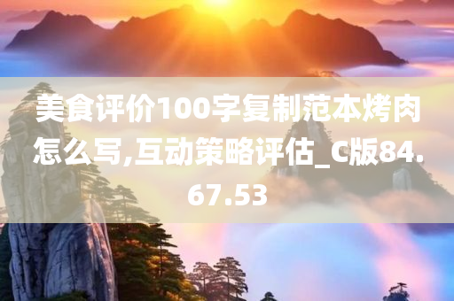 美食评价100字复制范本烤肉怎么写,互动策略评估_C版84.67.53