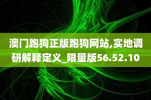 澳门跑狗正版跑狗网站,实地调研解释定义_限量版56.52.10