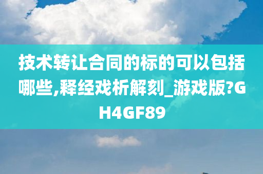 技术转让合同的标的可以包括哪些,释经戏析解刻_游戏版?GH4GF89