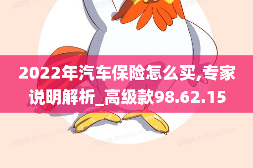 2022年汽车保险怎么买,专家说明解析_高级款98.62.15