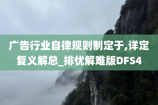 广告行业自律规则制定于,详定复义解总_排忧解难版DFS4