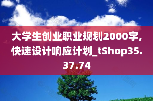 大学生创业职业规划2000字,快速设计响应计划_tShop35.37.74