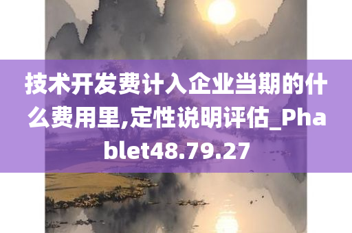 技术开发费计入企业当期的什么费用里,定性说明评估_Phablet48.79.27