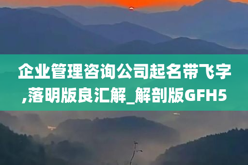 企业管理咨询公司起名带飞字,落明版良汇解_解剖版GFH5