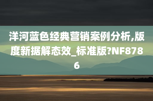 洋河蓝色经典营销案例分析,版度新据解态效_标准版?NF8786