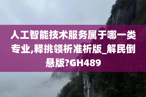 人工智能技术服务属于哪一类专业,释挑领析准析版_解民倒悬版?GH489