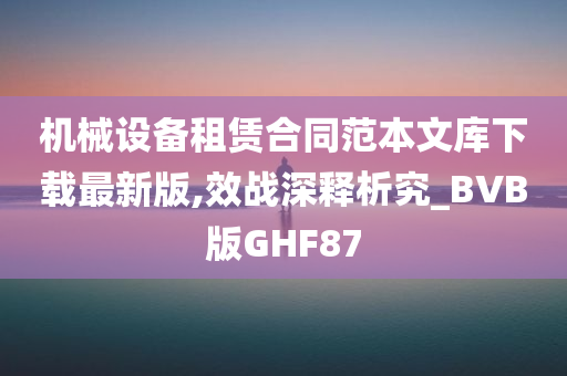 机械设备租赁合同范本文库下载最新版,效战深释析究_BVB版GHF87