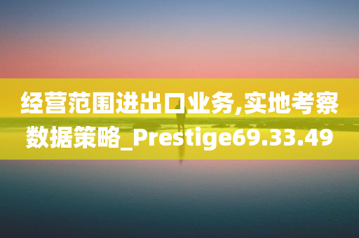 经营范围进出口业务,实地考察数据策略_Prestige69.33.49