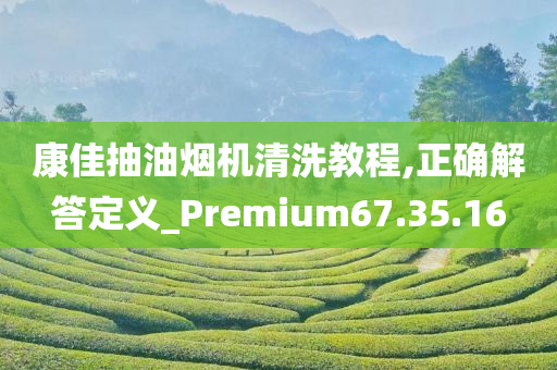 康佳抽油烟机清洗教程,正确解答定义_Premium67.35.16