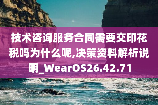 技术咨询服务合同需要交印花税吗为什么呢,决策资料解析说明_WearOS26.42.71