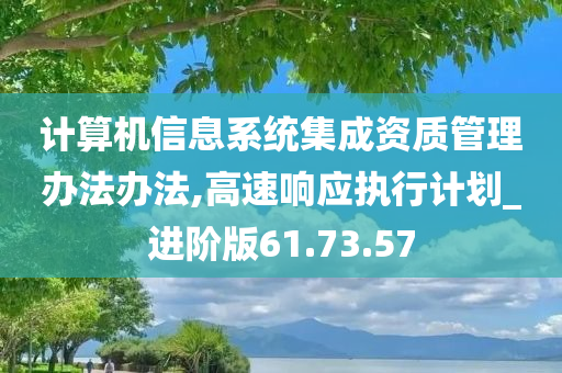 计算机信息系统集成资质管理办法办法,高速响应执行计划_进阶版61.73.57