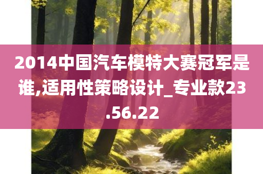 2014中国汽车模特大赛冠军是谁,适用性策略设计_专业款23.56.22