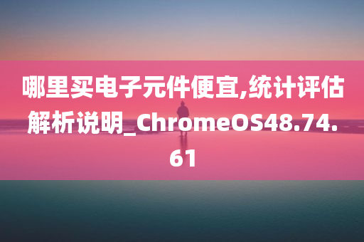 哪里买电子元件便宜,统计评估解析说明_ChromeOS48.74.61