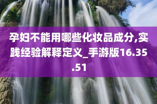 孕妇不能用哪些化妆品成分,实践经验解释定义_手游版16.35.51